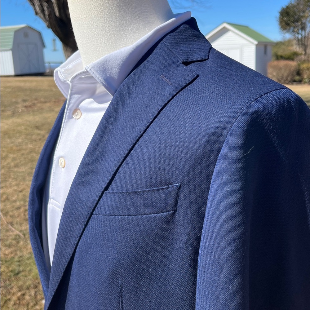 Peter Millar Excursionist Flex Blazer Navy Italian Wool/Silk Tailored Blazer 38R - Picture 5 of 17